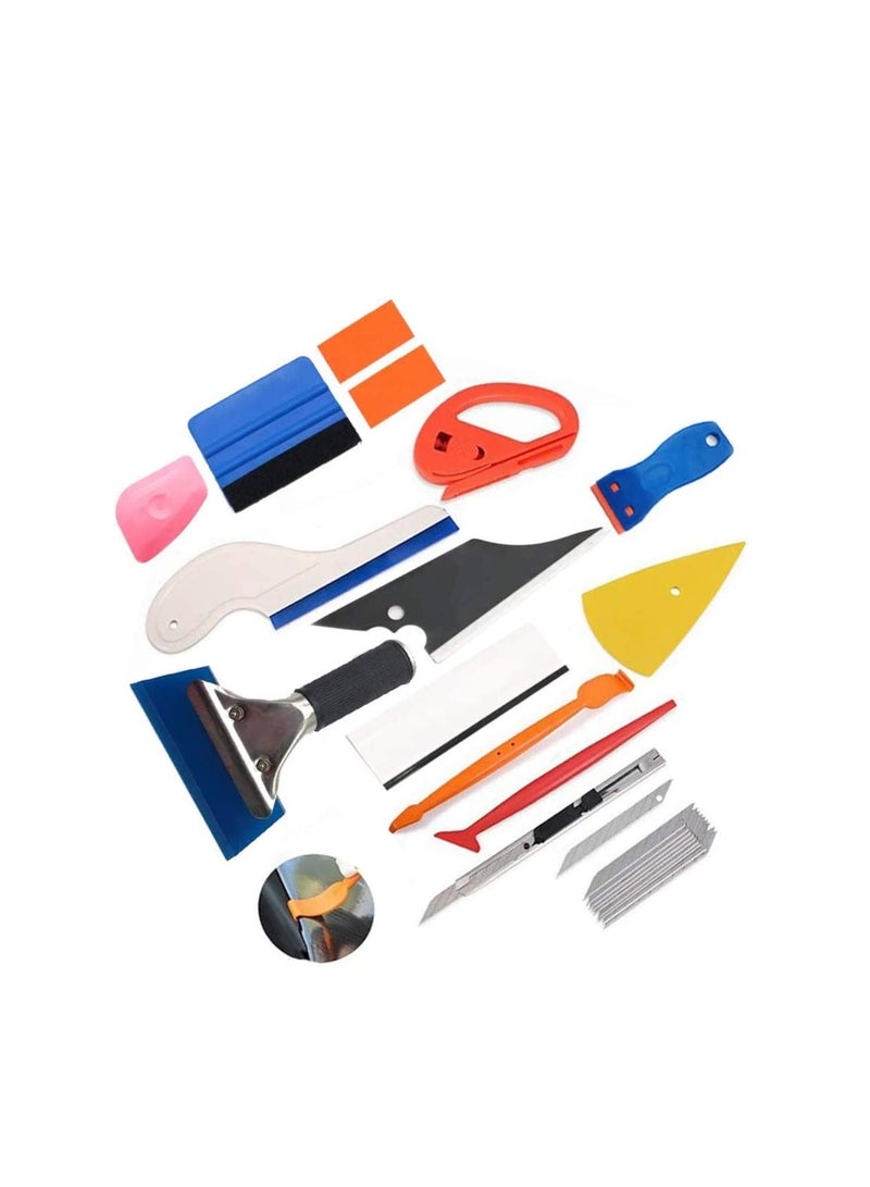 13Pcs Window Tint Film Installation Tool Kit Vinyl Wrapping Tools Car Window Squeegee Set Kit for Vehicle Windows + 2 Pcs Suede Felt Sticker Car Tool Kit Squeegee Film - Image 1